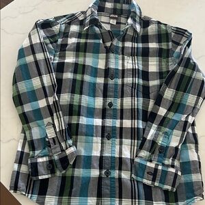 Tea Collection Kids Plaid Button Down Shirt - Blue, Green, Black